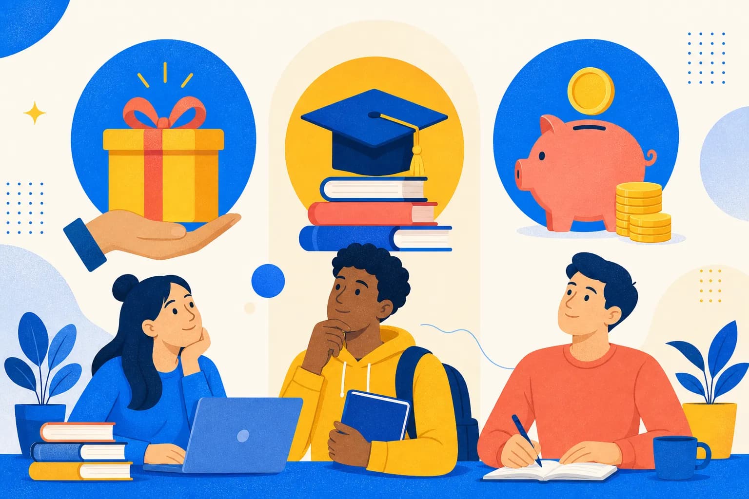 Illustration for "Grants vs. Scholarships vs. Loans: What's the Difference?"