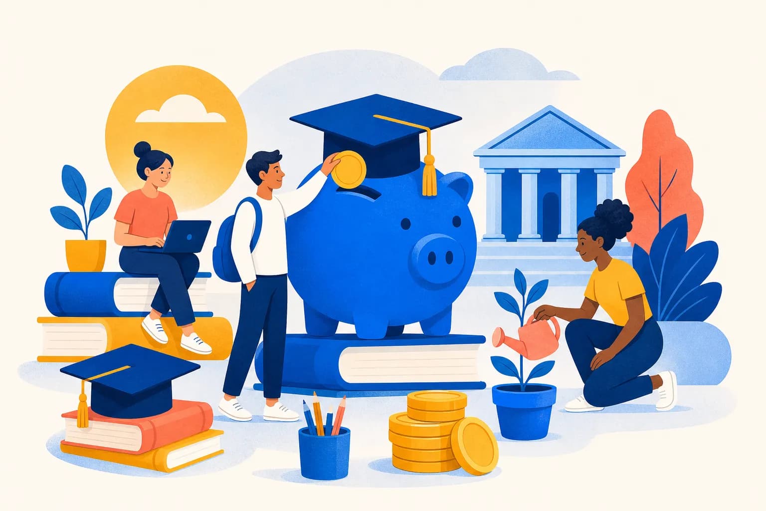 Illustration for "How to Pay for College Without Loans"