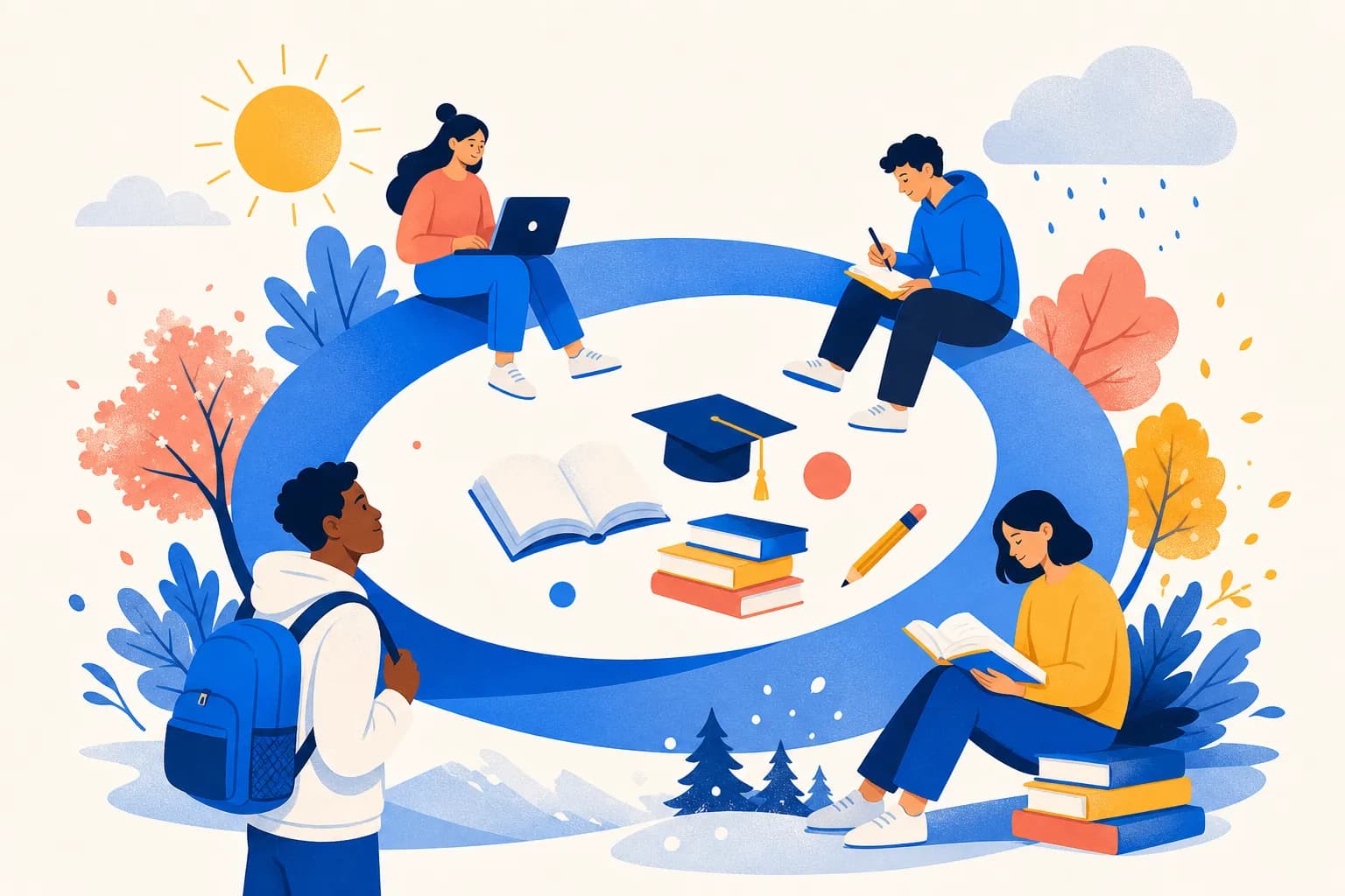 Illustration for "There's No Such Thing as Scholarship Season"